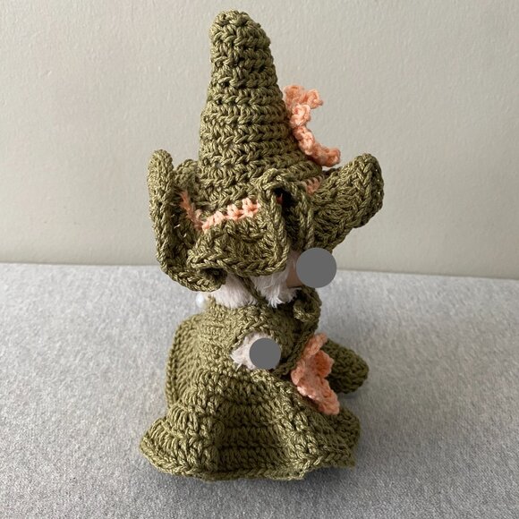 Handmade Crochet Autumn Green Peach Fairy Witch Outfit for 17cm Doll 2-Piece Set - Picture 2 of 9